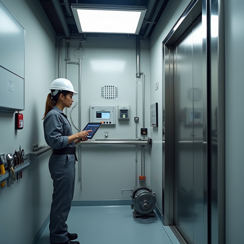Elevator machine room technical inspection